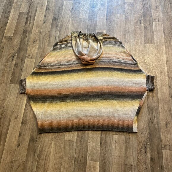 Lovestitch Oversized Poncho Hoodie Striped Size M/L - Picture 3 of 7